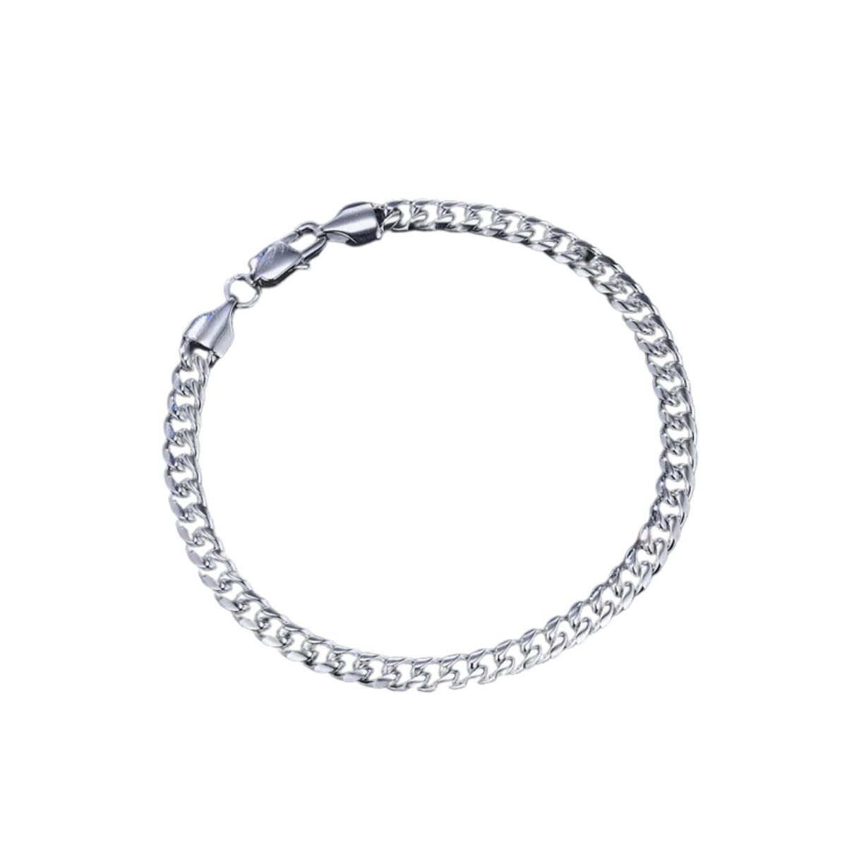 Nivard Armband - Staal - Nep Zilver - Heren - Zilver - 23cm