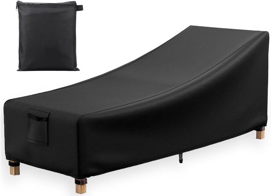Aipwerer Gartenliege Für Abdeckung, 600D Oxford Gartenliege Schutzhuelle Mit Belueftungsoeffnungen, Wasserdicht, Winddicht, Uv Bestaendiges, Fuer Deckchair, Liegestuhl (210x80x45,75cm Schwarz) 4538637119