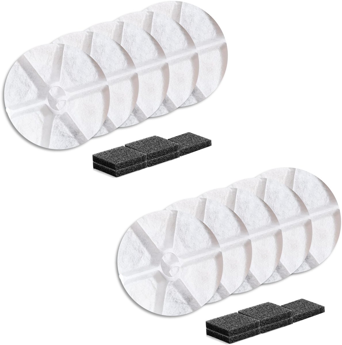CatElite® - 4-in-1 Waterfilters voor 2.5L CatElite RVS Drinkfontein Kat - Waterdispenser - 10 Filters tot 6 maanden voor Waterfontein Kat