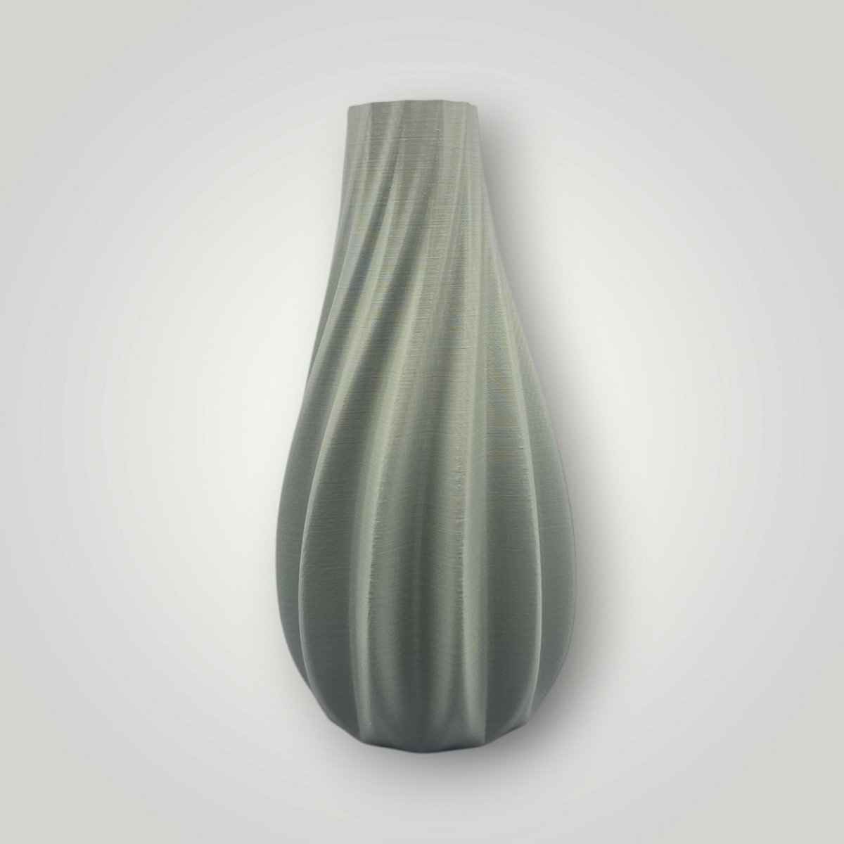 Vaas Saffier voor droogbloemen en zijdebloemen 25cm mat olijfgroen handgemaakt trendy unieke vaas voor interieur decoratie