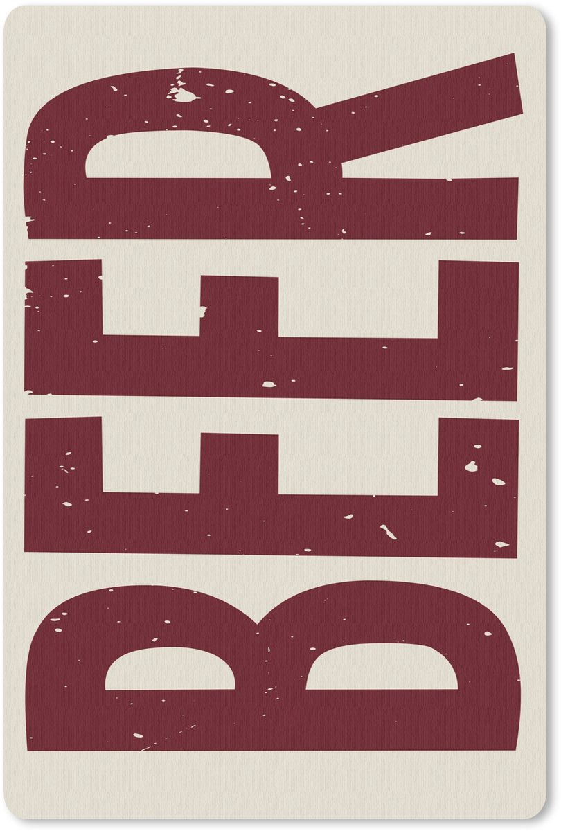 Muismat 18x27 cm - Mousepad Japandi - Beer - Red - Retro - Muismatten