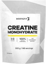 Body & Fit Creatine Monohydrate - 100% Creatine Monohydraat - Supplement voor Spieropbouw/Prestaties - Smaakloos - 500 gram (146 doseringen)