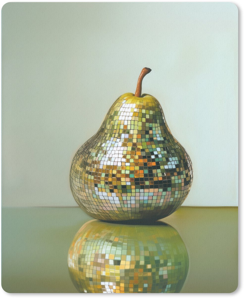 Muismat 19x23 cm - Mousepad Fruit - Disco - Art - Glitter - Muismatten