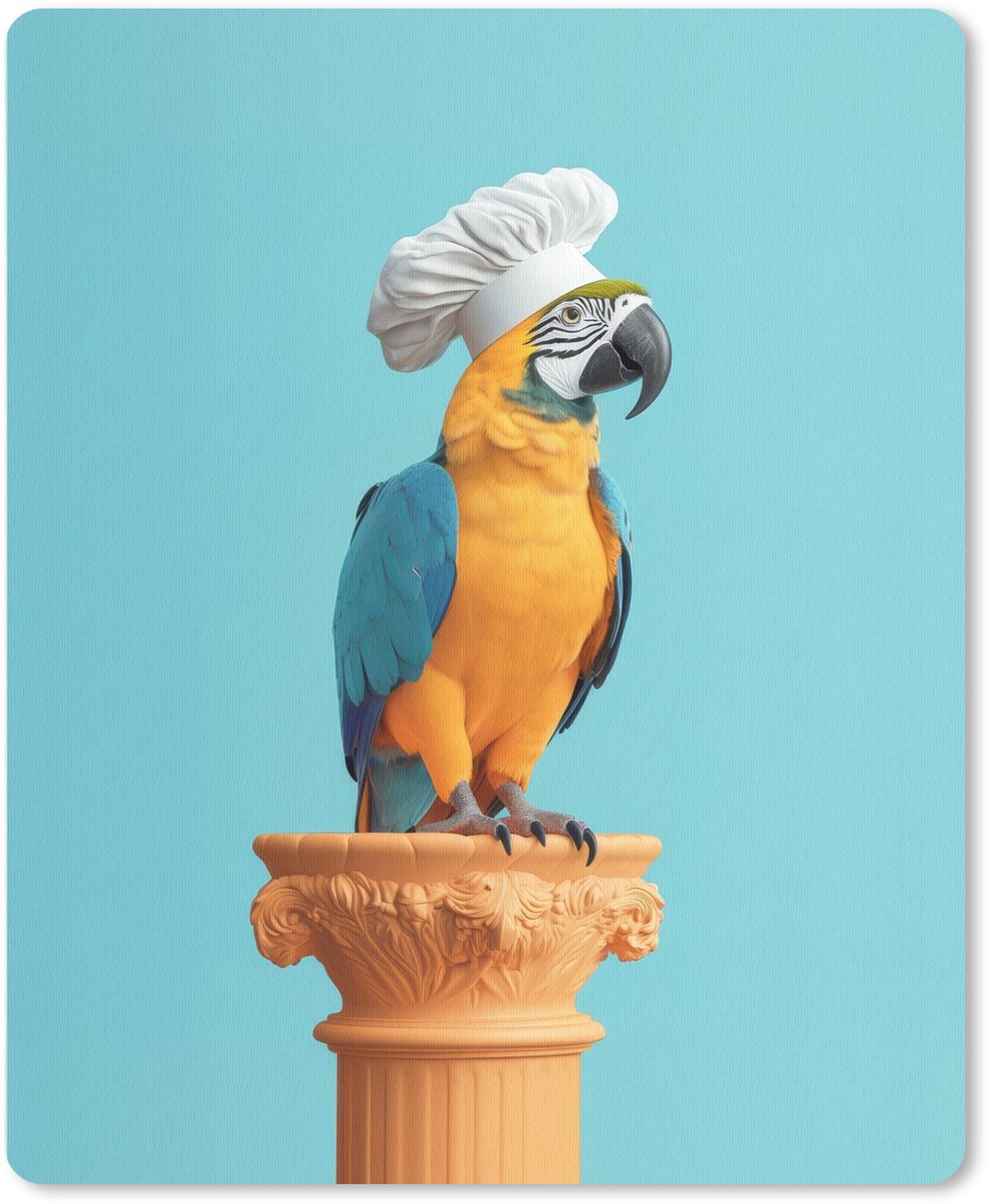 Muismat 19x23 cm - Mousepad Papegaai - Koksmuts - Grappig - Vogel - Muismatten