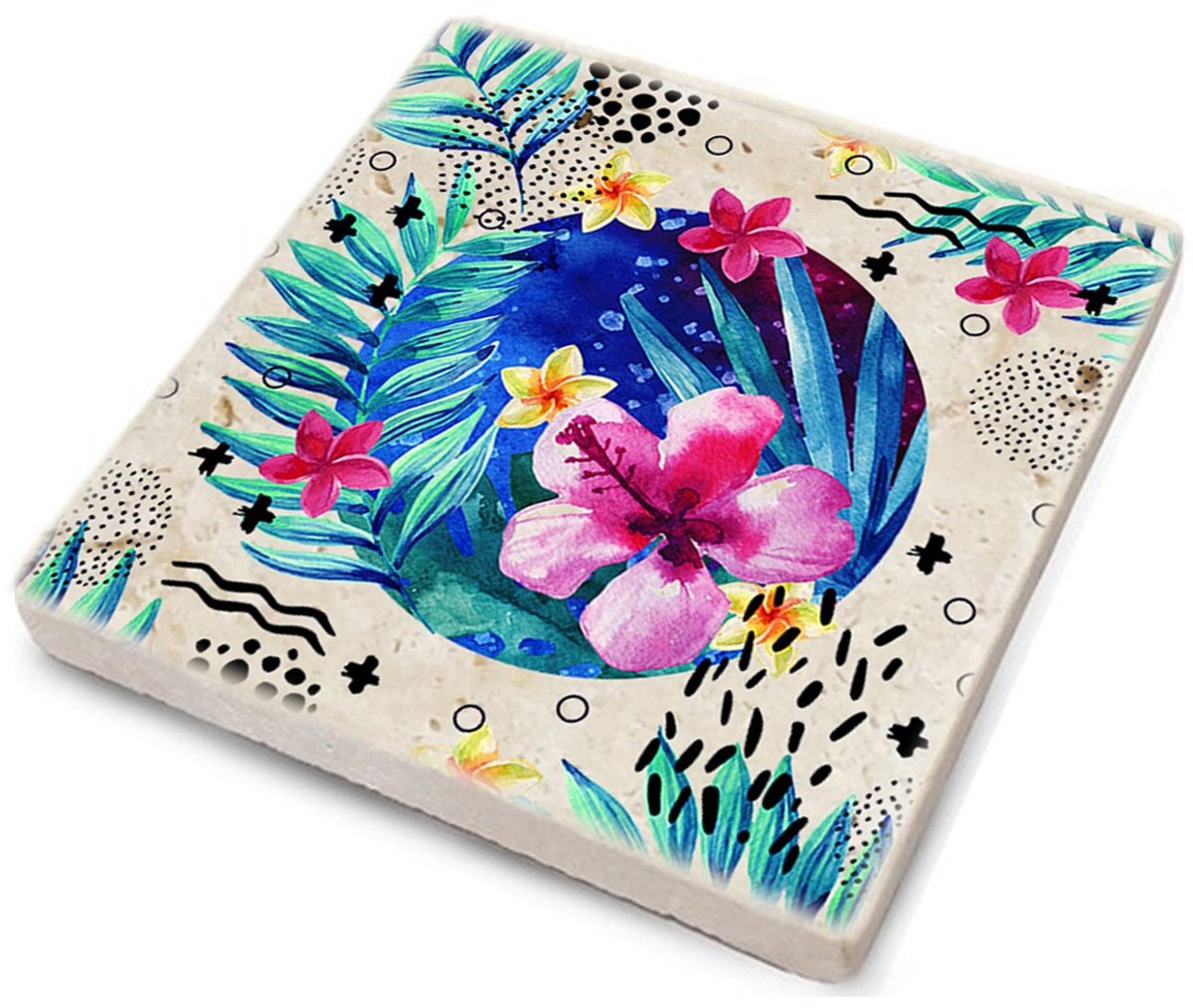 Asir - Onderzetter - Veelkleurig - 10 x 10 x 1 cm