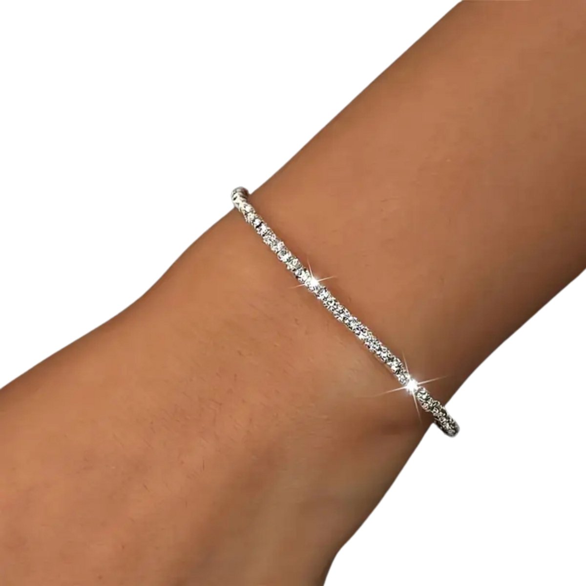 Nivard Armband - Staal - Nep Zilver - Dames - Zilver/Wit