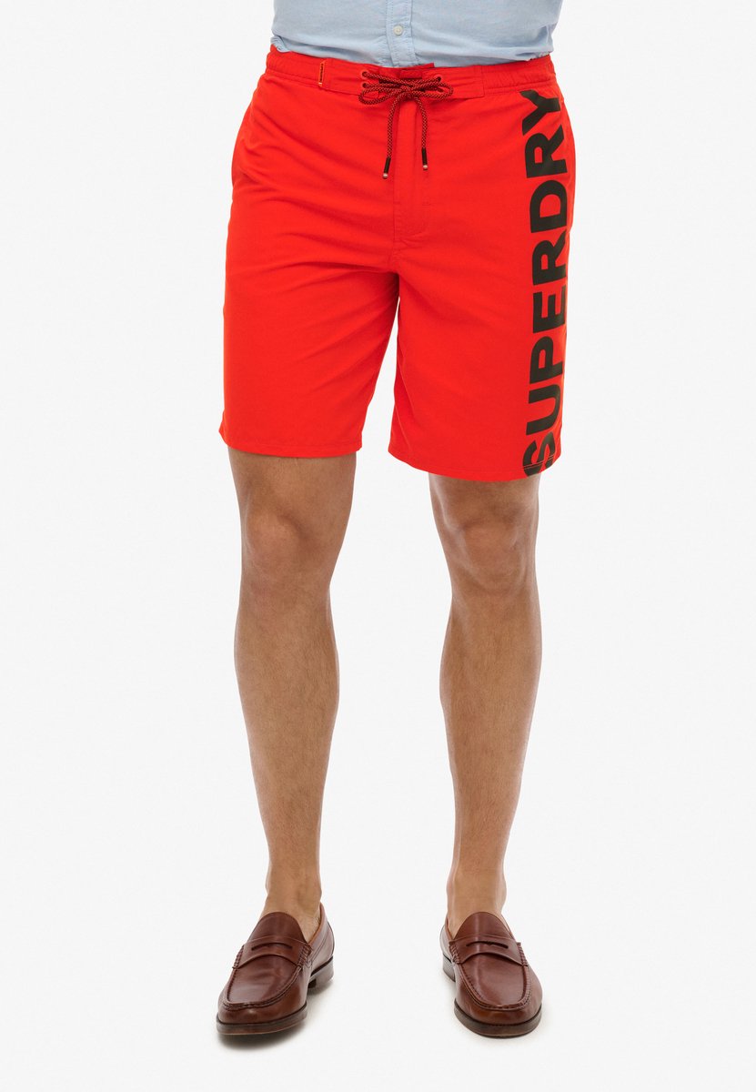 Superdry Klassieke boardshort met logo 48 cm Heren Zwembroeken Rood