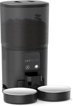 CatElite® - Automatische Voerbak Kat - 7L Voerdispenser RVS - Dual WiFi 5Ghz & 2.4Ghz - Voerautomaat Dispenser met Smart App - Voor droogvoer - Zwart
