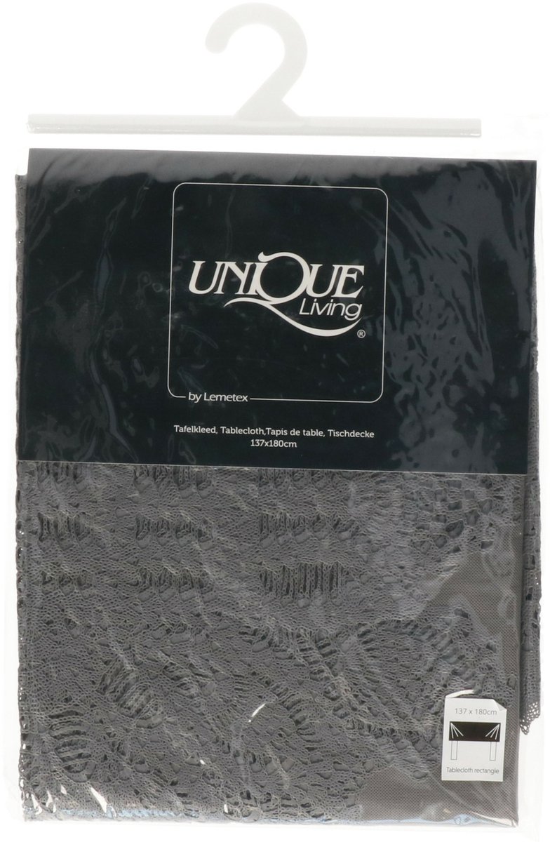 Tafelkleed Amira Vinyl 137x180cm dark grey