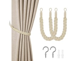 Ibenzoa® Gordijntouw Gesp Set met Handgemaakte Gordijnbinders voor Elke Ruimte in Huis en Kantoor