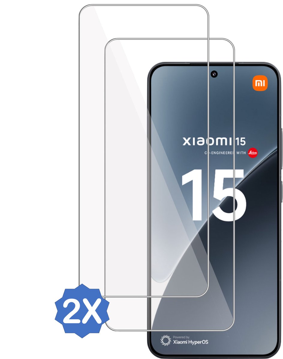 2x TechNow Screenprotector geschikt voor Xiaomi 15 Screenprotector - Gehard Glas - Rounded - Proteqt+