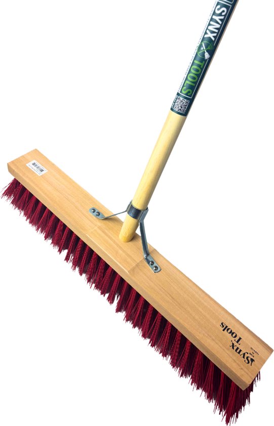 Synx Tools Buiten Bezem - Nylon - 60cm - Bezems - Straatbezem Kunststof haren -Bezemsteel - Schrobborstels - Buitenbezem - schoonmaakartikelen - Steel 160 cm van Synx Tools — afbeelding 3