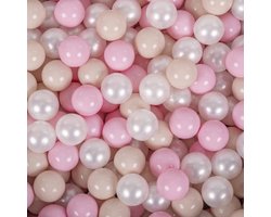 KiddyMoon Foam speeltuin PPZP-OK30D-124 met ballen heide: pastel-beige-powderroze-parel zwembad 300/club L/court/tunnel