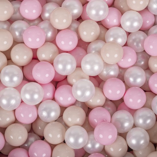 KiddyMoon Foam speeltuin PPZP-OK30D-124 met ballen heide: pastel-beige-powderroze-parel zwembad 300/club L/court/tunnel