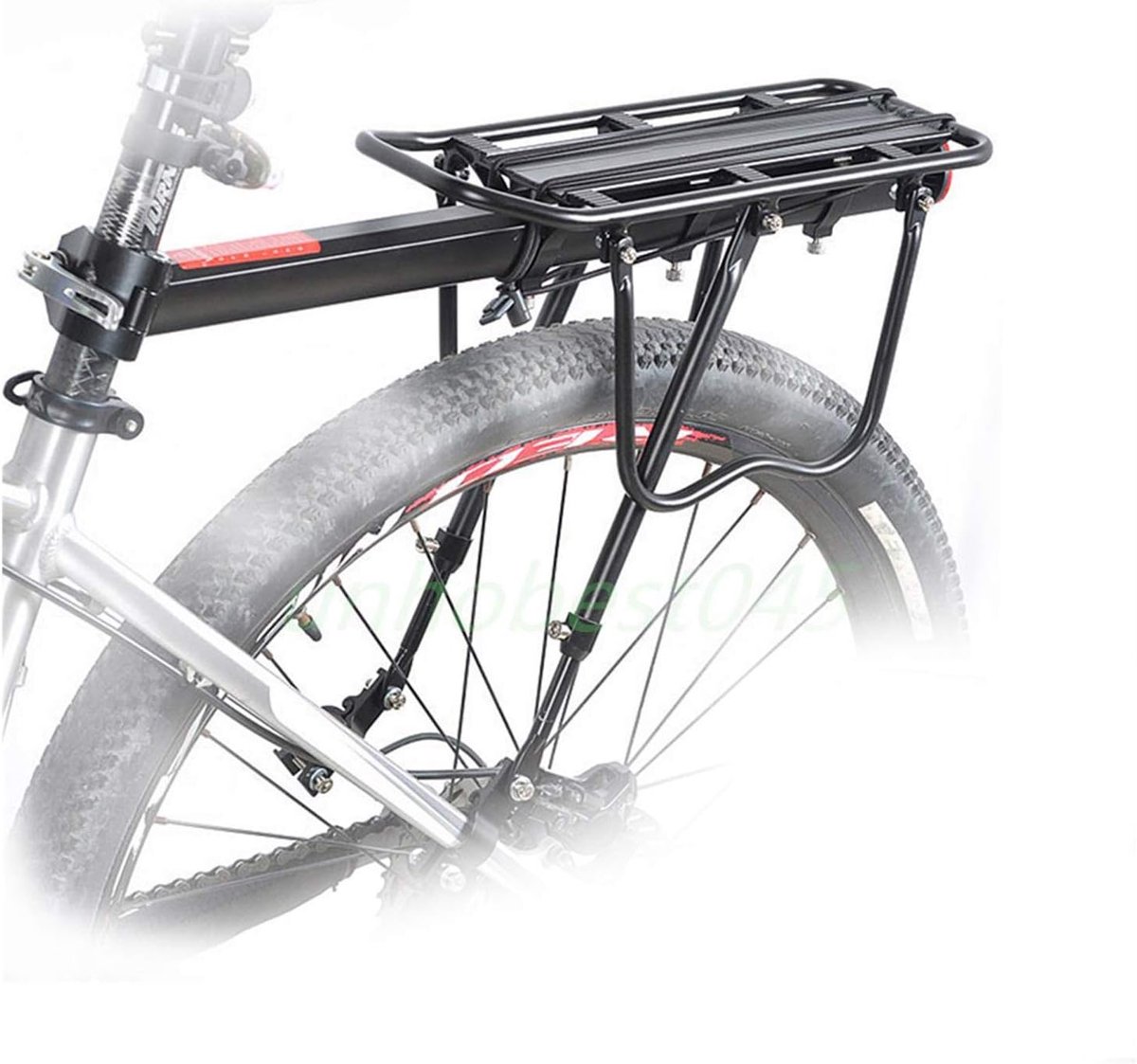 unho bagagerek voor achterop de fiets - bagagerek voor achterop de fiets - aluminiumlegering, verstelbare snelsluiting - universele bagagetas - 110 lbs capaciteit met reflector