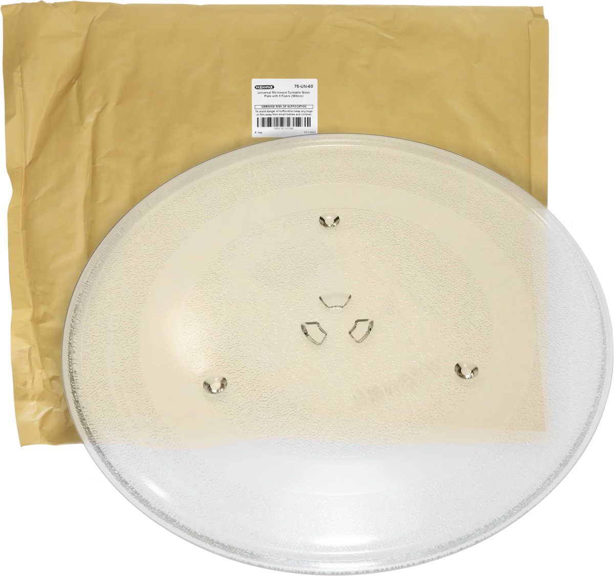 Paxanpax 36 cm glasplaat voor magnetron - draaiplateau - met 6 inkepingen - Geschikt voor Samsung DE74-00023A - DE74-20002B - DE74-20002D