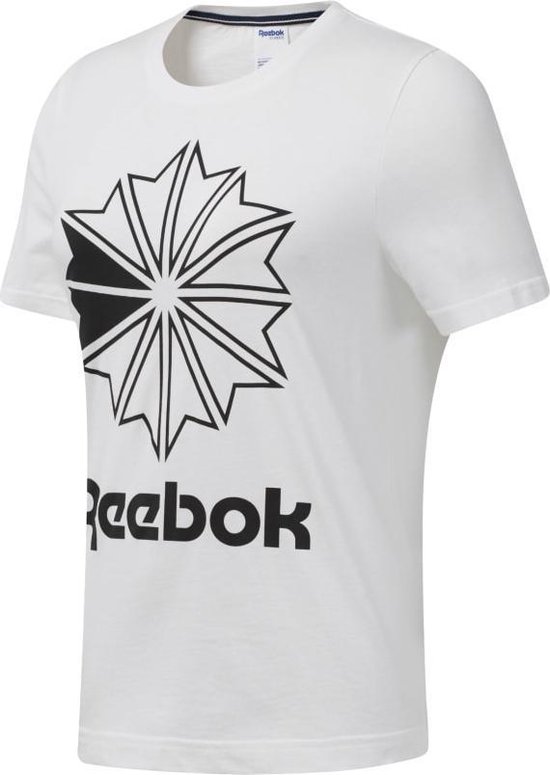 Reebok Classics Big Logo Graphic Tee Dames Shirt - White/Black - Maat S
