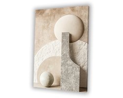 Abstracte vormen Japandi stijl - Abstractie canvas kunst - Woonkamer decoratie - Kantoor - Moderne schilderijen - Slaapkamer muurdecoratie - Canvas…