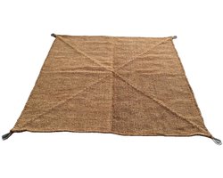 CocoWeave Vierkant Schaduwdoek – 3x3 meter – Duurzame & Stijlvolle Zonnedoek van Kokosvezel – Effectieve Zonwering & waterdoorlatend Zonneze