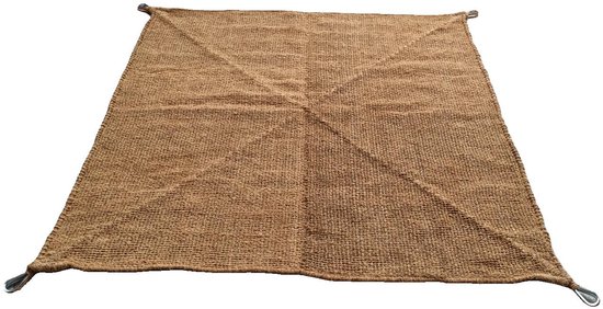 CocoWeave Vierkant Schaduwdoek – Duurzame & Stijlvolle Zonnedoek van Kokosvezel – Effectieve Zonwering & waterdoorlatend Zonnezeil – Voor het Terras, Balkon of Tuin Inclusief Bevestigingsmateriaal – 3x3 meter
