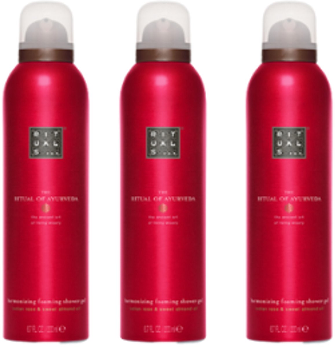 The Ritual of Ayurveda Foaming Shower Gel 200ml x 3