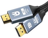Bol.com Drivv. Premium Displayport naar HDMI Kabel - 4K 60hz - Nylon - 2 meter - Grijs aanbieding