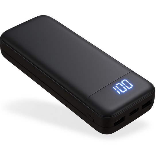 Yurda Powerbank 20.000 mah - Ultra snellader met led display - USB, USB C & Micro USB - Powerbank iPhone - Universele powerbank voor o.a. Apple iPhone / Samsung - Zwart