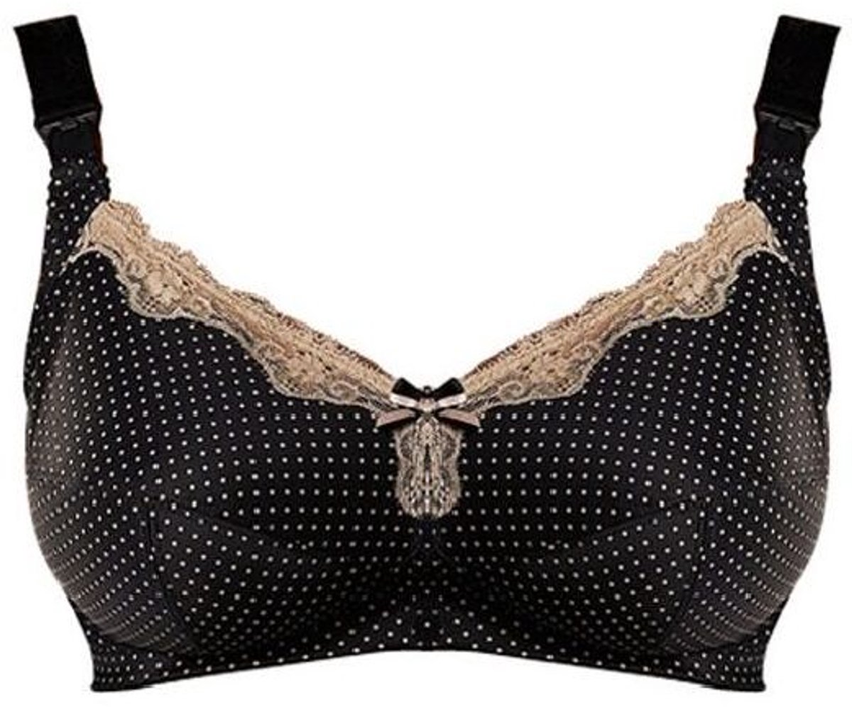 Freya - voedingsbh - Dotty - Kleur zwart met beige kant en stippen - Maat 65G