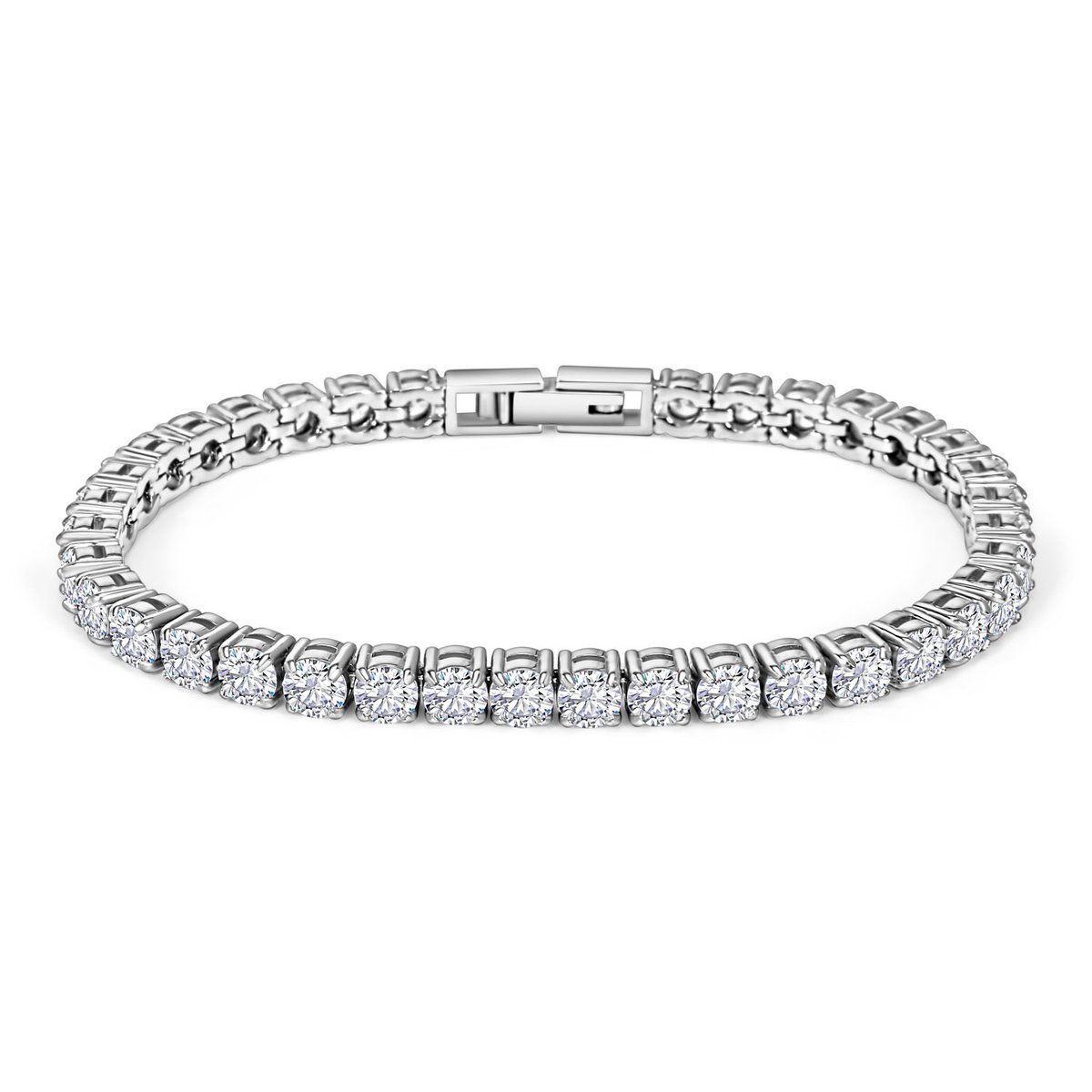 Juwelium Armband + Flowerbox & Rozenbeer Geschenkset | Luxe Tennisarmband met Zirkonia | Perfect Cadeau voor Vrouw, Vriendin, Moeder, Dochter