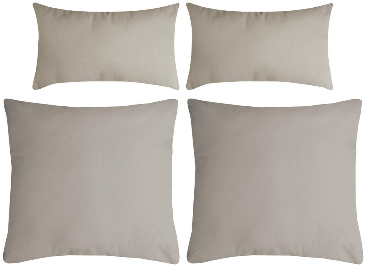 Stof Textile sierkussen Nelson - set 4x - beige - 2 formaten - bank kussens - polyester