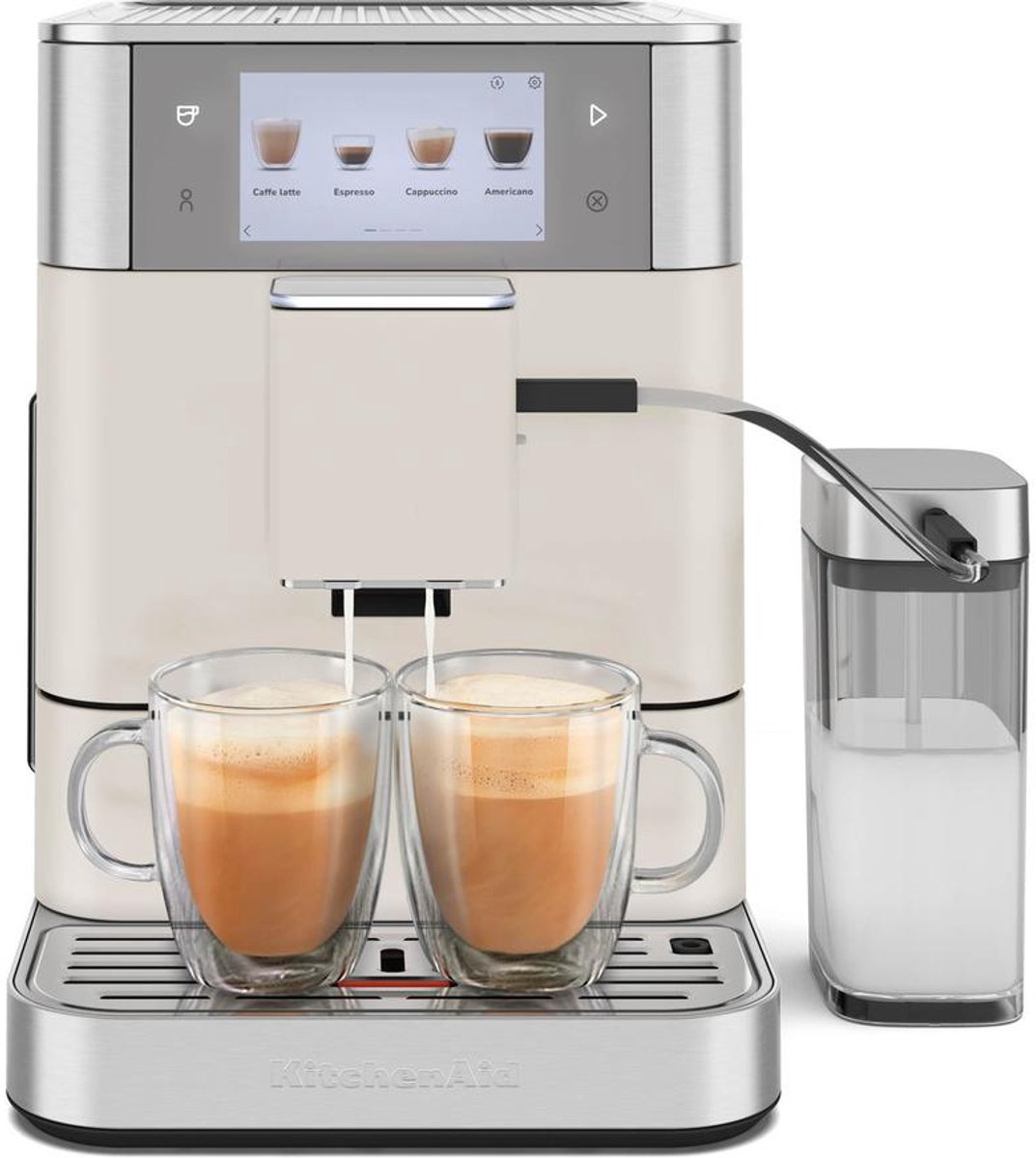 KitchenAid Volautomatische Espressomachine KF8 - 40+ recepen - Ook geschikt voor plantaardige dranken - 2 kopjes tegelijk - Wit