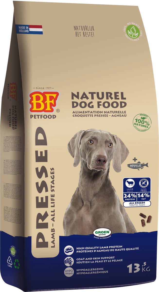 Bol.com BF Petfood - Geperst Lam/Rijst Premium - 13,5 kg aanbieding