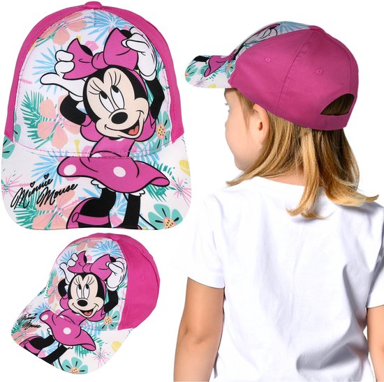 DISNEY Minnie Mouse Roze baseballcap voor de zomer voor meisjes, verstelbare baseballcap 54 cm