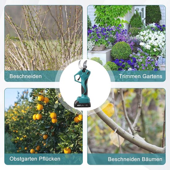 Professionele elektrische snoeischaar met 2 accu's - 40 mm takkenschaar voor tuin en boomgaard van Merkloos	 — afbeelding 5