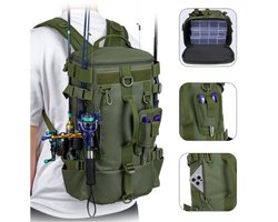 foto van S&E Waterdichte Outdoor Visrugzak met Meerdere Vakken – Rugtas voor Vissen, Hiken, Camping & Avontuur