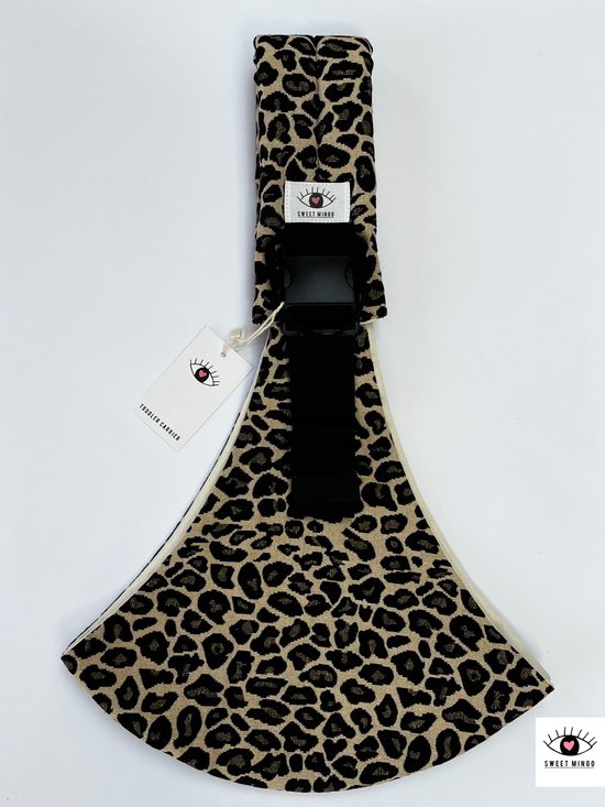 Sweet Mingo - peuter draagzak - kinderdrager voor onderweg - zijdrager voor baby en peuter tot 15 kg - luipaard design