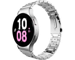 Cazy horlogebandje geschikt voor Samsung Galaxy Watch Bandje (PrimeSteel) - Smartwatchbandjes (+Horloge inkortset) - Universeel bandje voor Samsung Galaxy Watch 7 / Watch 6 / Watch 5 / Watch 4 / Watch FE - Zilver