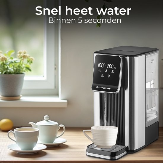 Fontaine à eau chaude CoolHome HW24 - 2,5 L - 40 °C à 100 °C - 100 ml à 400 ml - Acier inoxydable