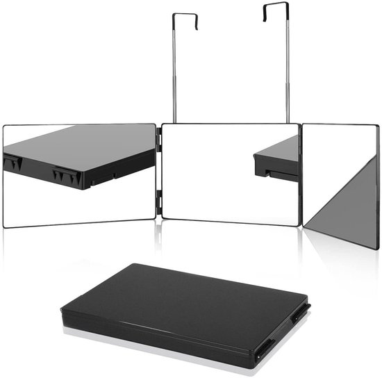 Verstelbare drieweg-spiegel, in hoogte verstelbare kappers-haarstylingspiegel, make-up voor woonkamer, slaapkamer, kleedkamer, reisaccessoires