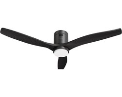 Ventilateur de plafond et éclairage Smart Hombli - Noir et Wood noir