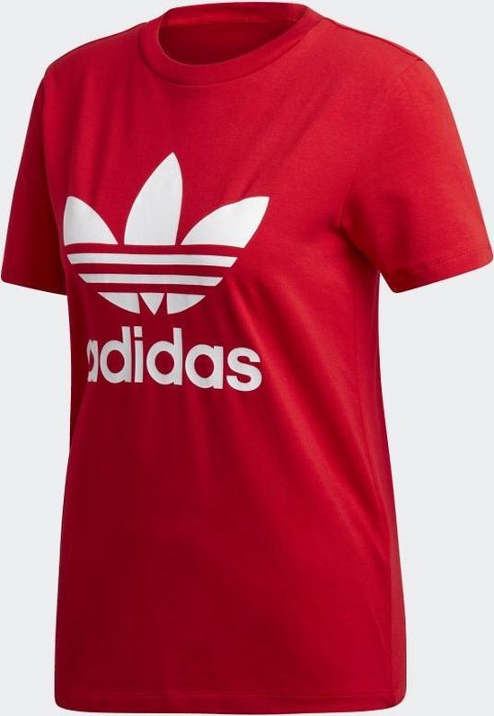 adidas Originals Trefoil T-Shirt Dames - Scarlet - Maat 44 | bol.com