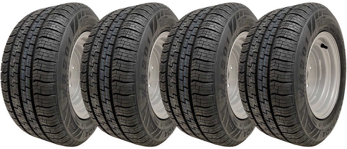 195/55R10C Wanda WR301 aanhangwagenwielen, 4 x 100 mm steekcirkel, voor hoge snelheden, 750 kg (set van 4)