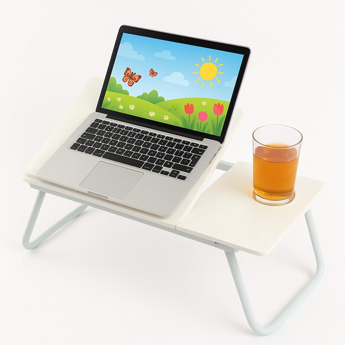Ceruzo Bedtafel Verstelbaar – Laptoptafel - Ontbijttafel – Deelbaar Blad - Wit