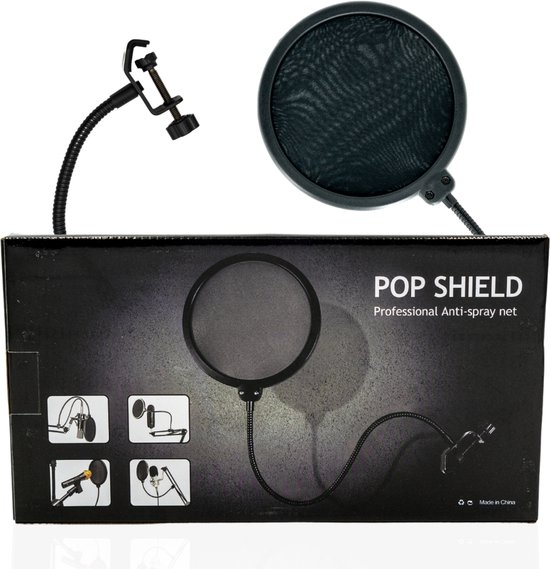 Popfilter Microfoon – Professionele Dubbele Nylon Pop Filter met Flexibele Arm – Geluidsfilter voor Studio, Podcast, Streaming – Lintage Guitars