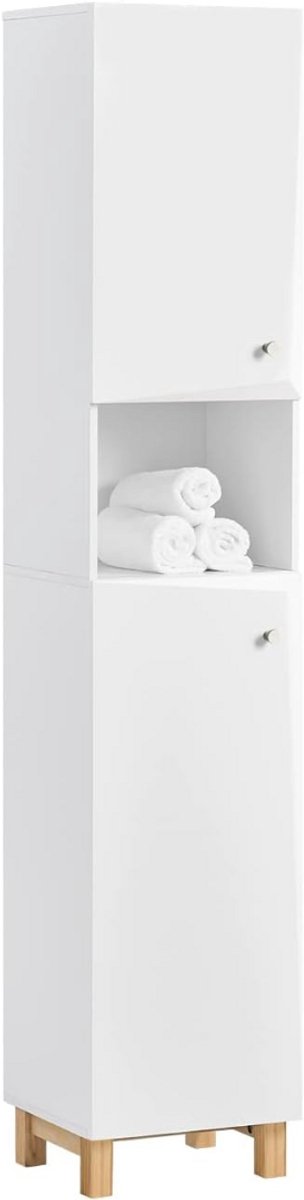 Zylo® Kolomkas Staand - Opbergkasten met Deuren - Hoge Kast - Wit - 30cm x 34cm x 171cm