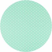 MixMamas Tafelzeil Rond - Ø 120 cm - Stippen - Mintgroen/Wit