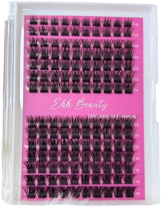 EHH BEAUTY - Cils DIY Glam - Extensions - Morceaux de cils - 196 pièces - Set de cils
