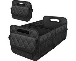 Multifunctionele opbergmand - Opbergbox voor in de kofferbak van de auto - Opvouwbare opbergbox voor in de auto - Meerdere compartimenten - zwart