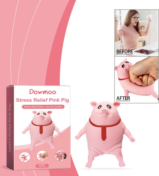Roze Varkentje Stressbal – varken speelgoed -Schattig en Creatief Speelgoed voor Stressverlichting