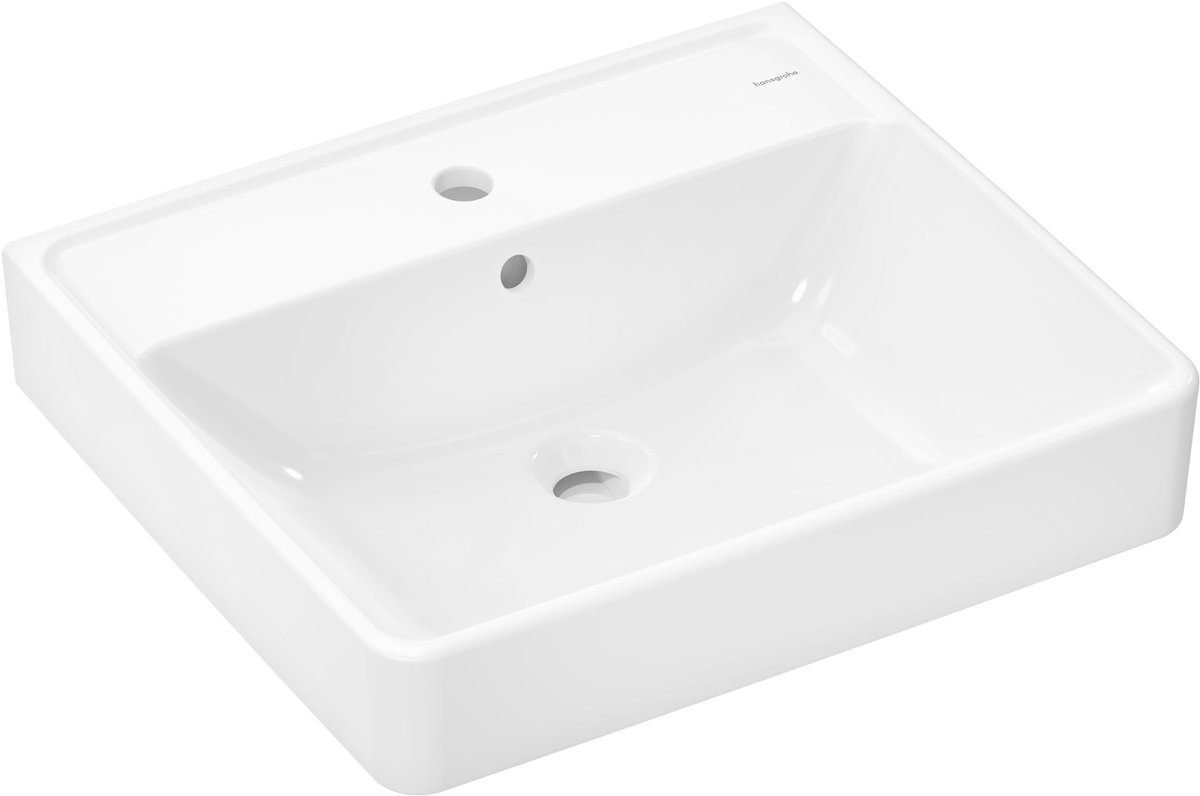 Hansgrohe Xanuia Q wastafel - 55x48x10.5cm - 1 kraangat - met overloop - wit